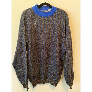 Vintage Mr. Rodia Blue & Black Wool Sweater XL